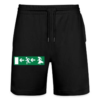 Junggesellenabschied - Stanley/Stella Unisex Bio Joggingshorts Trainer  - Schwarz - Vorne - Nik (191cm) & Marisol (170cm)