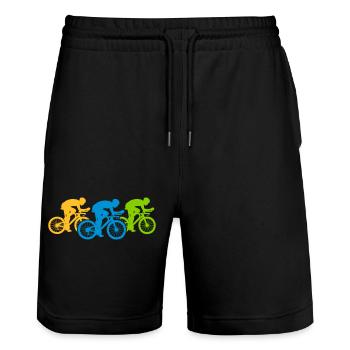 Fahrrad Team Triathlon - Stanley/Stella Unisex Bio Joggingshorts Trainer  - Schwarz - Vorne - Nik (191cm) & Marisol (170cm)