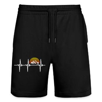 Herzschlag für Australien - Fünfter Kontinent - Stanley/Stella Unisex Bio Joggingshorts Trainer  - Schwarz - Vorne - Nik (191cm) & Marisol (170cm)