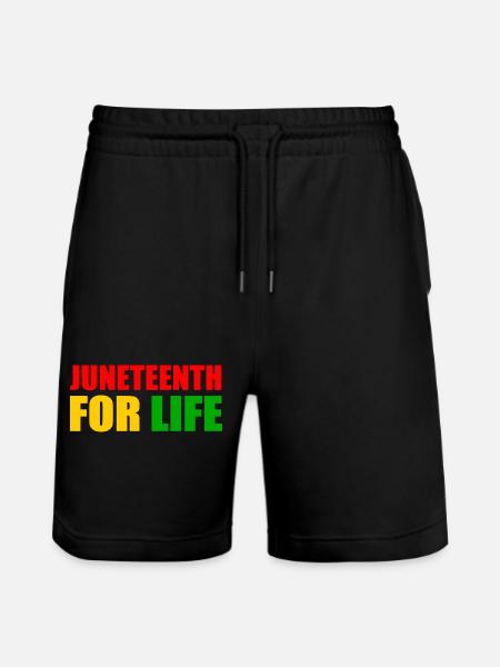 juneteenth - Stanley/Stella Trainer Unisex Organic Jogging Shorts - black