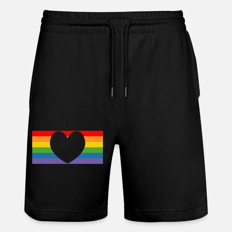 drapeau arc-en-ciel de la fierté - Short de jogging bio TRAINER Stanley/Stella unisexe - noir