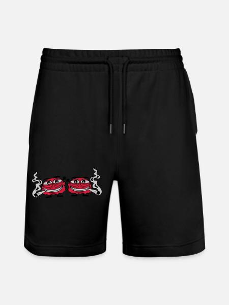 2 hemp-smoking monsters - Stanley/Stella Trainer Unisex Organic Jogging Shorts - black