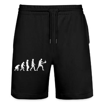 Tennisspieler Tennisverein Tennis Tennisschläger - Stanley/Stella Unisex Bio Joggingshorts Trainer  - Schwarz - Vorne - Nik (191cm) & Marisol (170cm)