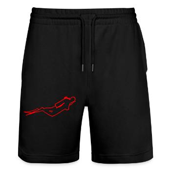 Plongeurs rouge - Short de jogging bio TRAINER Stanley/Stella unisexe - noir - Devant - Nik (191cm) & Marisol (170cm)