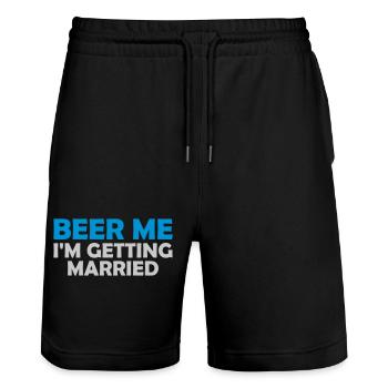 Beer Me Me marier - Short de jogging bio TRAINER Stanley/Stella unisexe - noir - Devant - Nik (191cm) & Marisol (170cm)