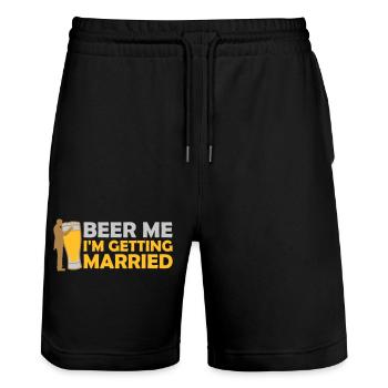 Beer Me Getting Married - Stanley/Stella Trainer Unisex Organic Jogging Shorts - black - Front - Nik (191cm) & Marisol (170cm)