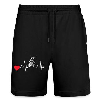 Windsurf Planche à voile Surf Cadeau Kitesurfer - Short de jogging bio TRAINER Stanley/Stella unisexe - noir - Devant - Nik (191cm) & Marisol (170cm)