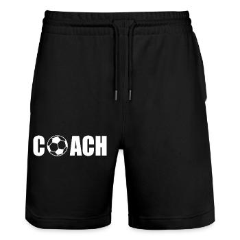 Coach - Stanley/Stella Trainer Unisex Organic Jogging Shorts - black - Front - Nik (191cm) & Marisol (170cm)