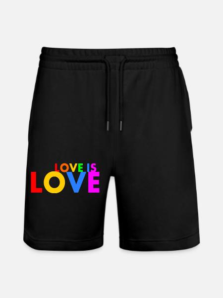 Love is love - Stanley/Stella Trainer Unisex Organic Jogging Shorts - black
