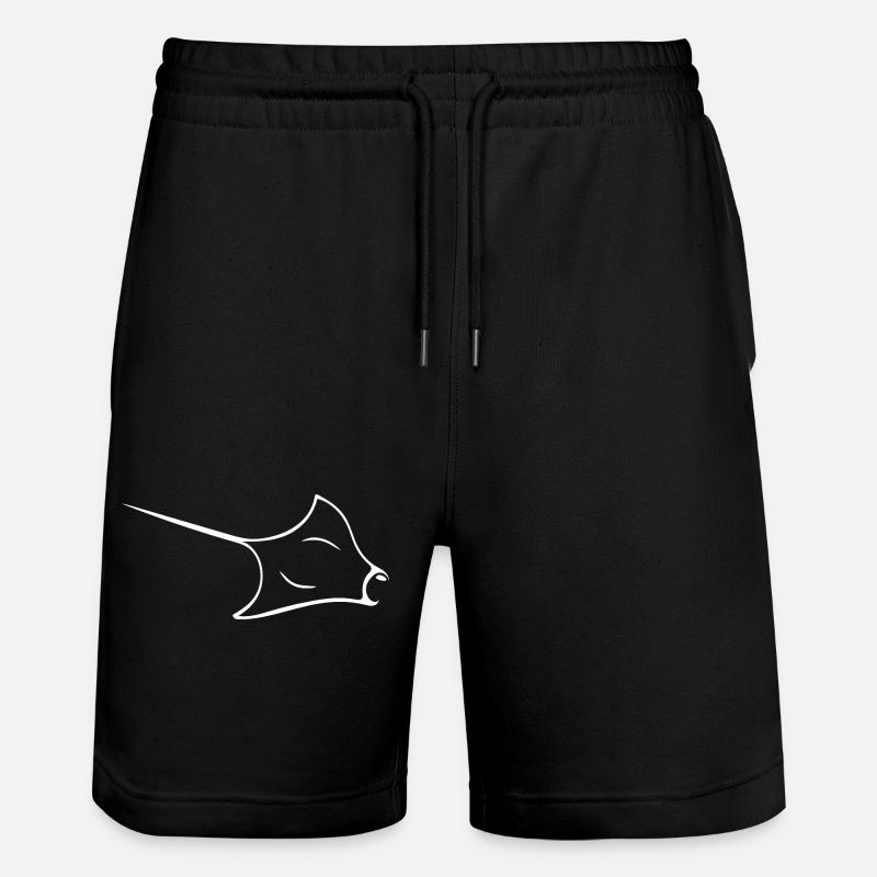 Manta rays in elegant flight - Stanley/Stella Trainer Unisex Organic Jogging Shorts - black