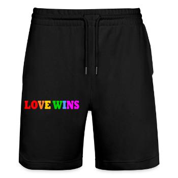 Love wins - Stanley/Stella Unisex Bio Joggingshorts Trainer  - Schwarz - Vorne - Nik (191cm) & Marisol (170cm)