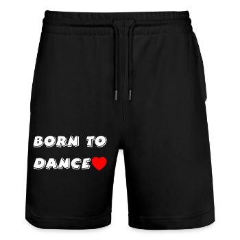 Danser - Short de jogging bio TRAINER Stanley/Stella unisexe - noir - Devant - Nik (191cm) & Marisol (170cm)