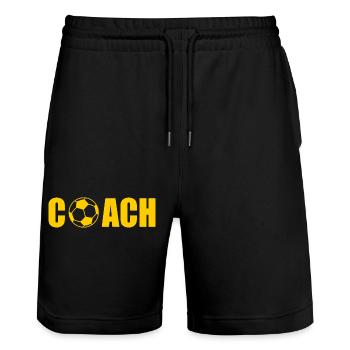Coach - Stanley/Stella Trainer Unisex Organic Jogging Shorts - black - Front - Nik (191cm) & Marisol (170cm)