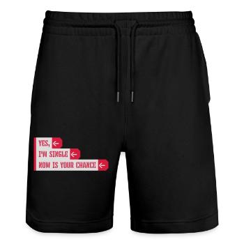 single now your chance - Stanley/Stella Unisex Bio Joggingshorts Trainer  - Schwarz - Vorne - Nik (191cm) & Marisol (170cm)