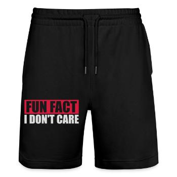 I dont care fact - Stanley/Stella Unisex Bio Joggingshorts Trainer  - Schwarz - Vorne - Nik (191cm) & Marisol (170cm)