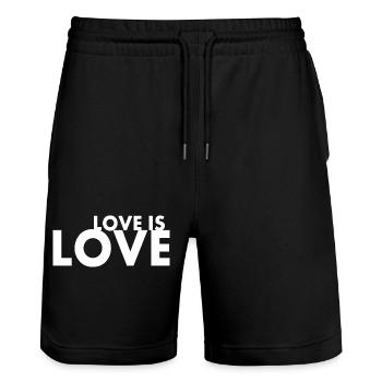 Love is love - Stanley/Stella Unisex Bio Joggingshorts Trainer  - Schwarz - Vorne - Nik (191cm) & Marisol (170cm)