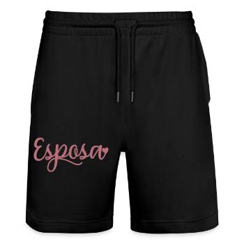 Esposa Cute Wife To Be Bride Couple Wedding Gift - Stanley/Stella Trainer Unisex Organic Jogging Shorts - black - Front - Nik (191cm) & Marisol (170cm)
