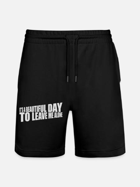leave me alone day - Stanley/Stella Trainer Unisex Organic Jogging Shorts - black