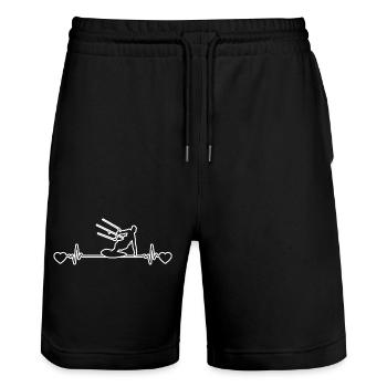 Kitesurfer Windsurfing Surf Windsurfer Cadeau - Short de jogging bio TRAINER Stanley/Stella unisexe - noir - Devant - Nik (191cm) & Marisol (170cm)