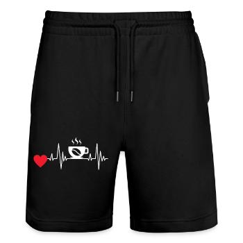 Coffee Gift Coffee Bean Coffee Cup Caffeine - Stanley/Stella Trainer Unisex Organic Jogging Shorts - black - Front - Nik (191cm) & Marisol (170cm)
