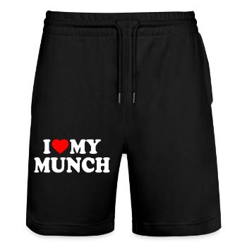 I love my munch - Short de jogging bio TRAINER Stanley/Stella unisexe - noir - Devant - Nik (191cm) & Marisol (170cm)