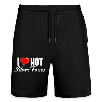 J’adore Hot Silver Foxes Women Saying - Short de jogging bio TRAINER Stanley/Stella unisexe - noir - Devant - Nik (191cm) & Marisol (170cm)