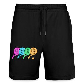 Padel Padel Tennis Padel Ball PADEL TENNIS SUMMER - Stanley/Stella Trainer Unisex Organic Jogging Shorts - black - Front - Nik (191cm) & Marisol (170cm)