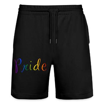 Trage deinen Stolz - Stanley/Stella Unisex Bio Joggingshorts Trainer  - Schwarz - Vorne - Nik (191cm) & Marisol (170cm)