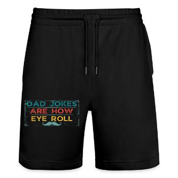 Dad Jokes Are How Eye Roll - Stanley/Stella Unisex Bio Joggingshorts Trainer  - Schwarz - Vorne - Nik (191cm) & Marisol (170cm)