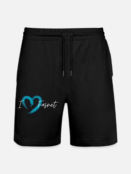 I love Fasnet blau - Stanley/Stella Unisex Bio Joggingshorts Trainer  - Schwarz