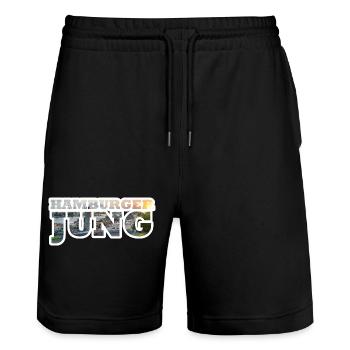 HamburgerJung - Stanley/Stella Unisex Bio Joggingshorts Trainer  - Schwarz - Vorne - Nik (191cm) & Marisol (170cm)