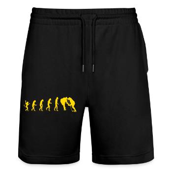 Eishockey Sportler Evolution Hockey - Stanley/Stella Unisex Bio Joggingshorts Trainer  - Schwarz - Vorne - Nik (191cm) & Marisol (170cm)