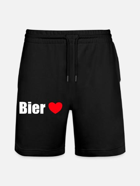 Bierliebe - Stanley/Stella Unisex Bio Joggingshorts Trainer  - Schwarz