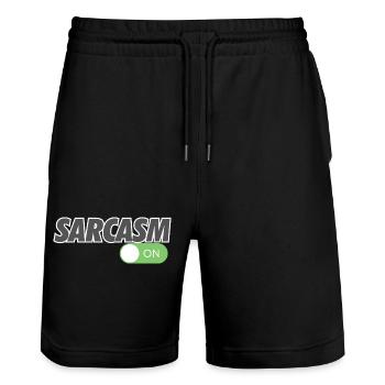 SARCASME SUR - Short de jogging bio TRAINER Stanley/Stella unisexe - noir - Devant - Nik (191cm) & Marisol (170cm)