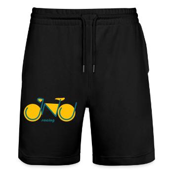 JNJ racing - Stanley/Stella Unisex Bio Joggingshorts Trainer  - Schwarz - Vorne - Nik (191cm) & Marisol (170cm)