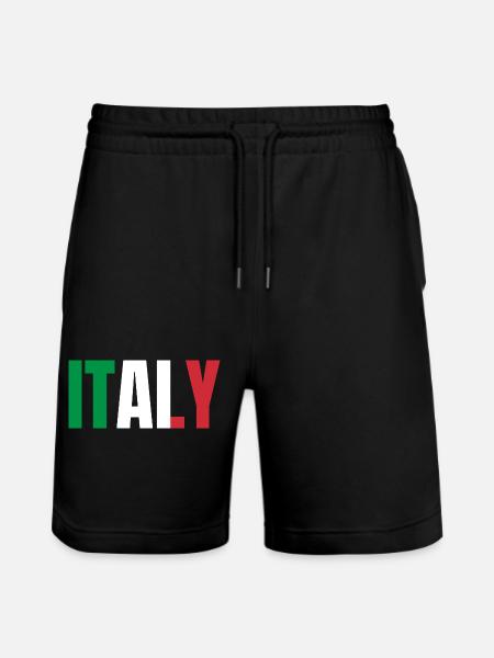 Flag of Italy - Stanley/Stella Trainer Unisex Organic Jogging Shorts - black