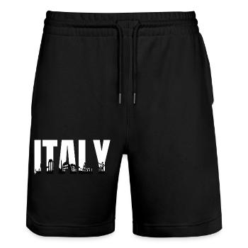 Stadt Italien - Stanley/Stella Unisex Bio Joggingshorts Trainer  - Schwarz - Vorne - Nik (191cm) & Marisol (170cm)