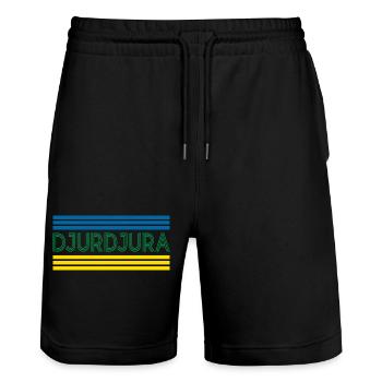 Djurdjura - Short de jogging bio TRAINER Stanley/Stella unisexe - noir - Devant - Nik (191cm) & Marisol (170cm)