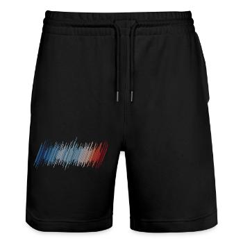 Design Warming Stripes - Short de jogging bio TRAINER Stanley/Stella unisexe - noir - Devant - Nik (191cm) & Marisol (170cm)