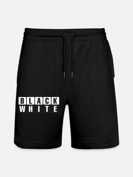 Black and White - Stanley/Stella Trainer Unisex Organic Jogging Shorts - black