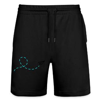 Avion en papier - Short de jogging bio TRAINER Stanley/Stella unisexe - noir - Devant - Nik (191cm) & Marisol (170cm)