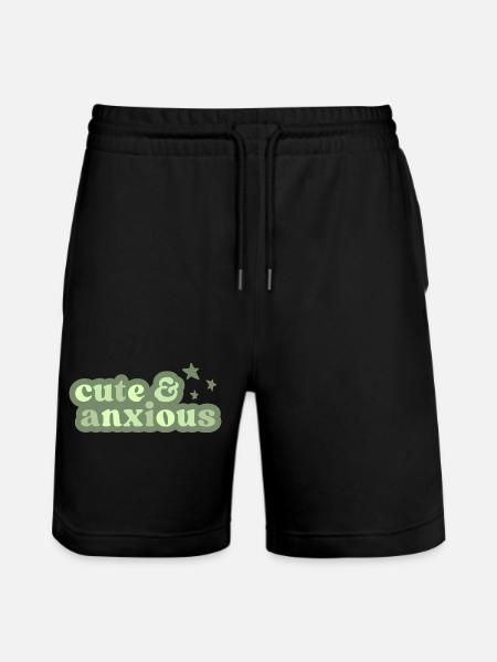 cute and anxious pastel funny - Stanley/Stella Trainer Unisex Organic Jogging Shorts - black