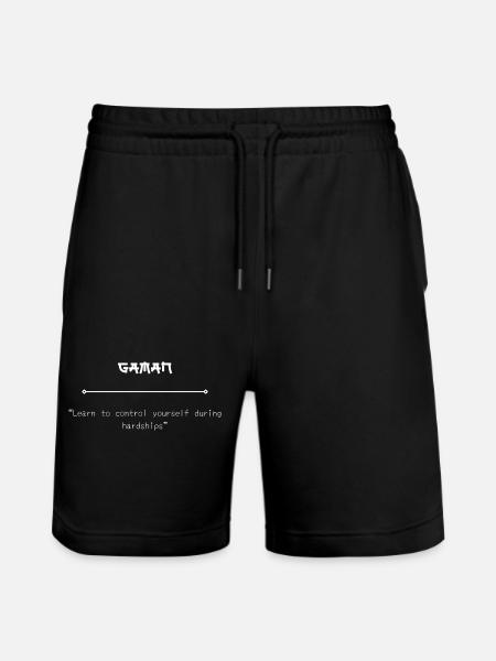 Gaman Japanese Philosophy - Stanley/Stella Trainer Unisex Organic Jogging Shorts - black