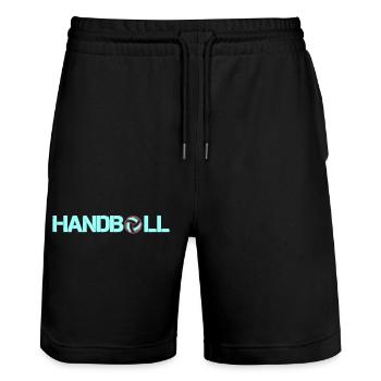 handball - Short de jogging bio TRAINER Stanley/Stella unisexe - noir - Devant - Nik (191cm) & Marisol (170cm)