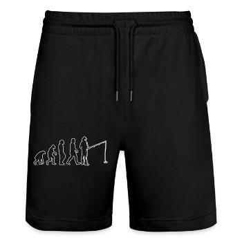 Fishing Fishing Fishing Fishing Anglers - Stanley/Stella Trainer Unisex Organic Jogging Shorts - black - Front - Nik (191cm) & Marisol (170cm)