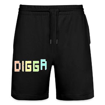 Digga - Stanley/Stella Unisex Bio Joggingshorts Trainer  - Schwarz - Vorne - Nik (191cm) & Marisol (170cm)