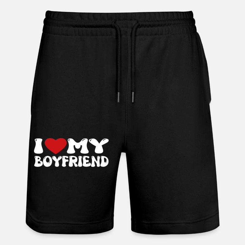 J’aime mon petit ami - Short de jogging bio TRAINER Stanley/Stella unisexe - noir