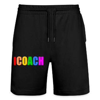 Coach - Short de jogging bio TRAINER Stanley/Stella unisexe - noir - Devant - Nik (191cm) & Marisol (170cm)