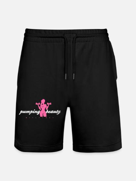 Pumping Beauty Pink - Stanley/Stella Trainer Unisex Organic Jogging Shorts - black