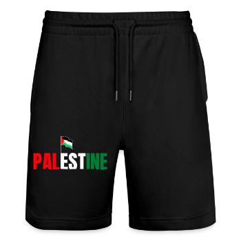 Palästina - Stanley/Stella Unisex Bio Joggingshorts Trainer  - Schwarz - Vorne - Nik (191cm) & Marisol (170cm)